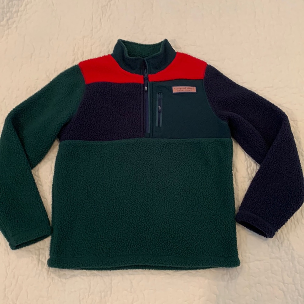 Vineyard Vines Boys Party Sherpa Pullover Sweater Fleece